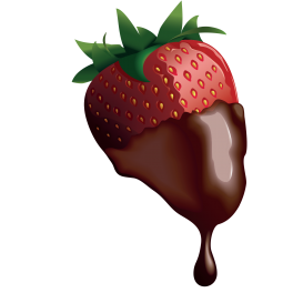 Sticker fraise coulis de chocolat