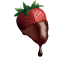 Sticker fraise coulis de chocolat