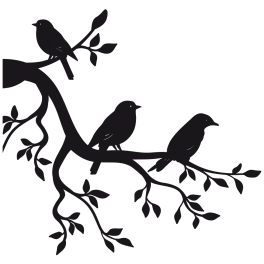 Sticker branche oiseau