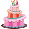 Sticker gâteau anniversaire bougies