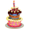 Sticker gâteau anniversaire bougie