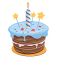 Sticker gâteau anniversaire bougie